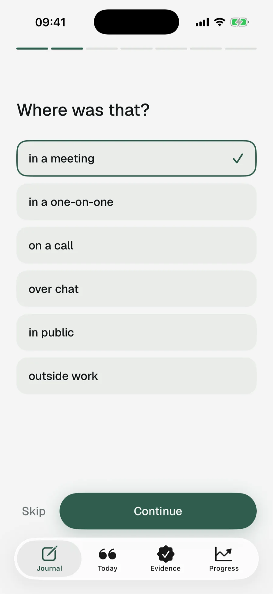 Confy journal: tapping the situation that was hard today